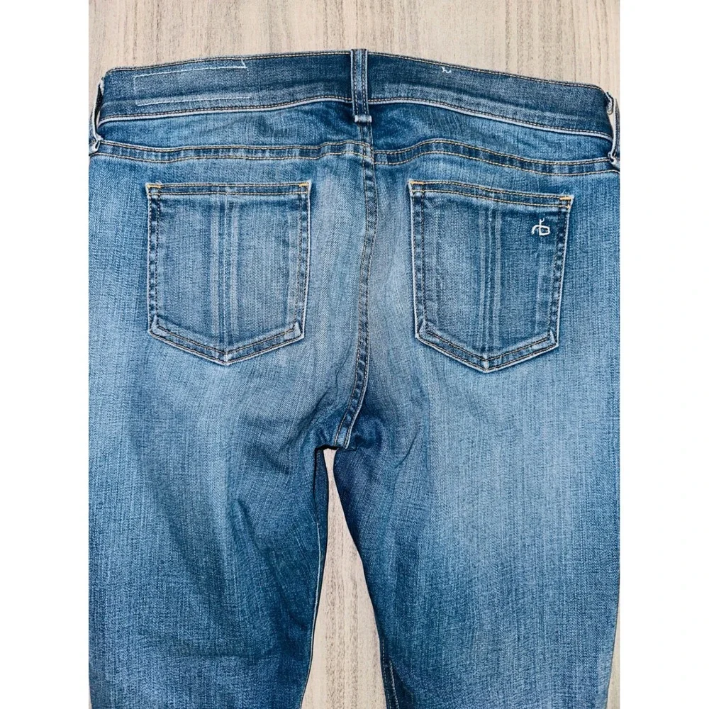 WB3 Rag & Bone Skinny Jeans Carmine Blue Distressed Denim‎ 27 Womens